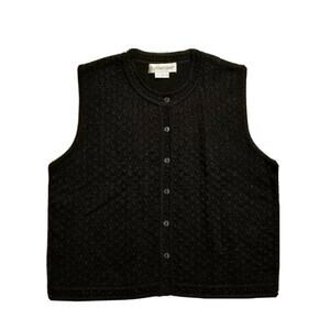Outlander Sparkle Beaded Button Up Vest Crew Neck Collar Size S